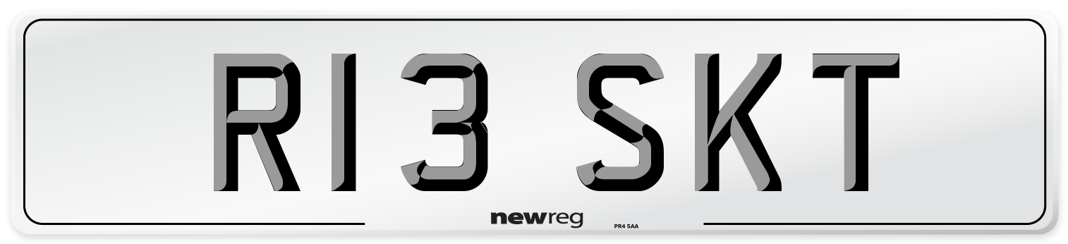 R13 SKT Number Plate from New Reg